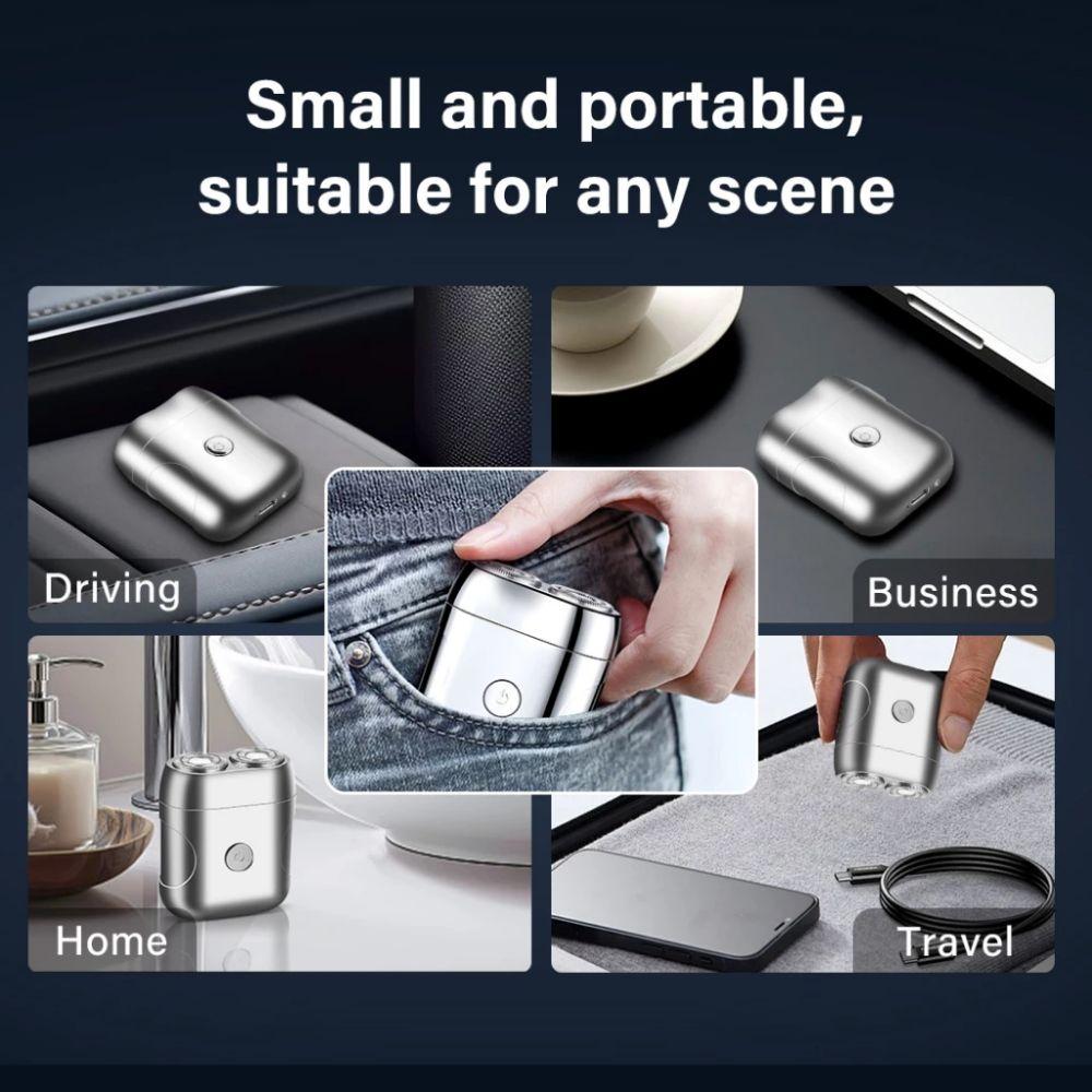 Ultra Clean Electric Shaver Digital Display Mini Shaving Portable Double Head Razor  Men