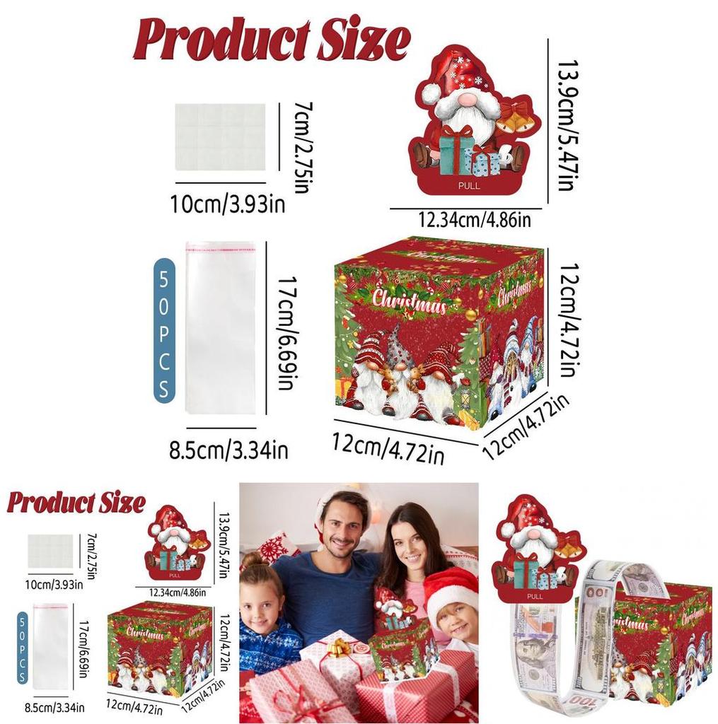 Christmas Party Decor Red Gift Box With Paper Material For Holiday Celebrations