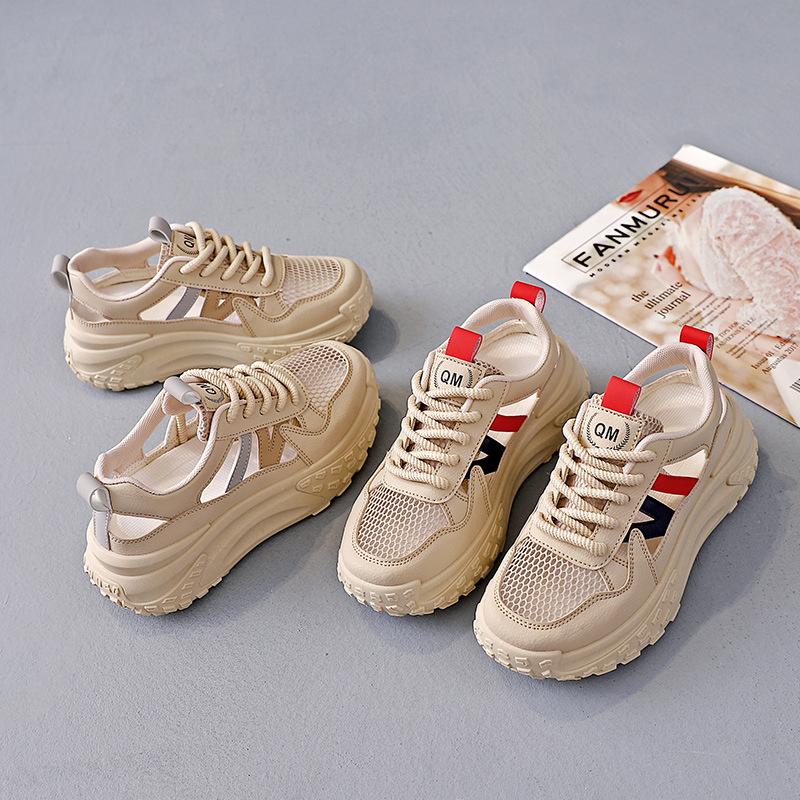 Daddy Shoes Girl 2025 New Popular Summer Breathable Mesh Thick-soled Versatile Lightweight Casual Sports Hollow Sandals