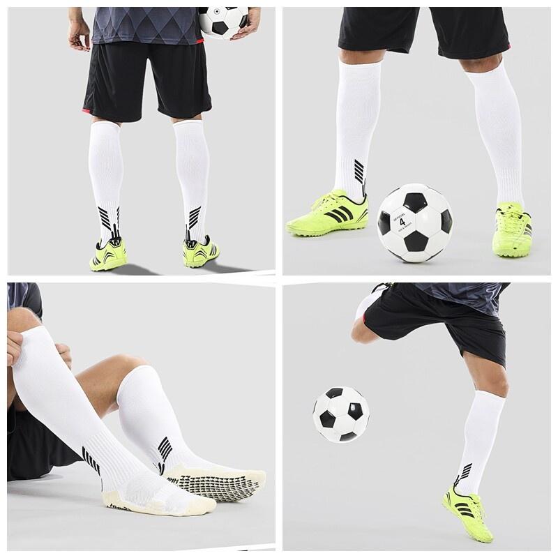 Meias de futebol antiderrapantes para crianças e adolescentes meias esportivas com fundo de toalha