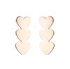 Minimalist Stainless Steel Heart & Sunflower Star Stud Earrings - "I Love You" Gesture