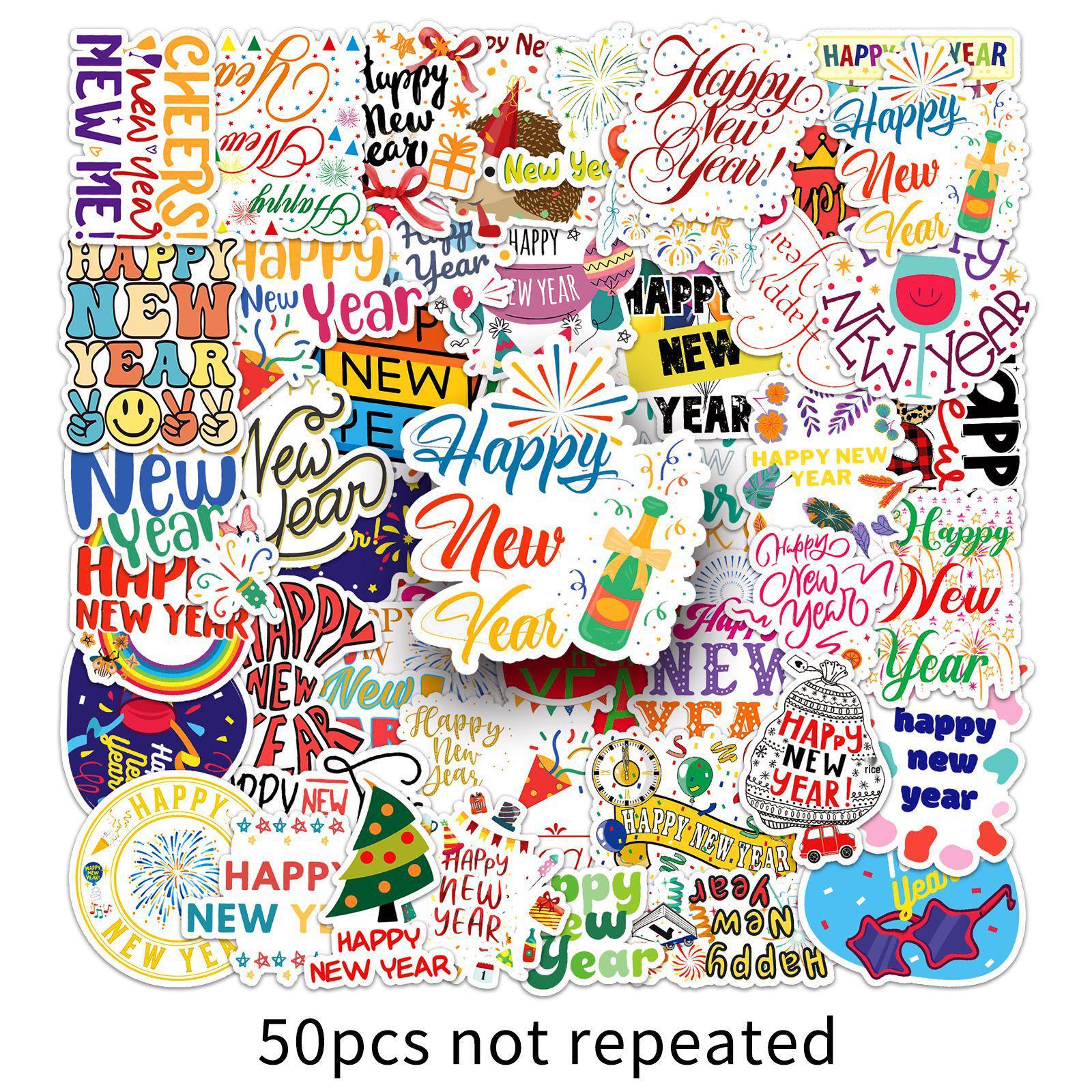 

50 Chinese New Year Cartoon Stickers for Cup and Notebook Decoration
