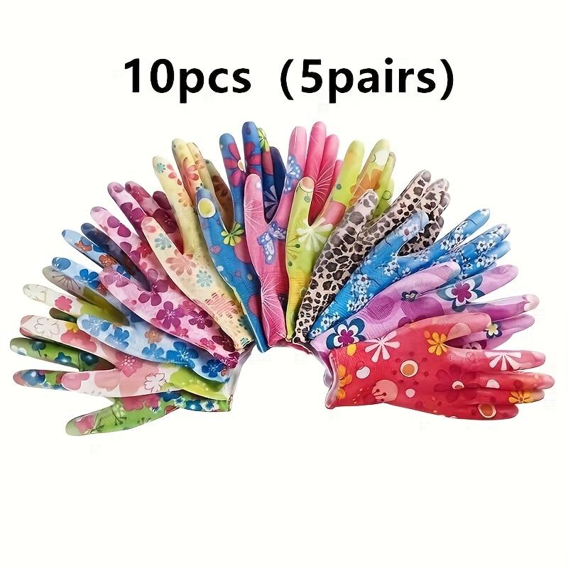 

10/14Pcs nylon gloves, four-season gloves, women s gloves, printed gloves, multi-purpose gloves