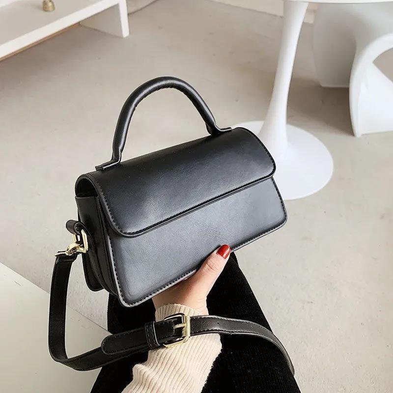 Women's Vintage Single Shoulder Bag Solid Color Casual Messenger Bag Elegant Versatile Handbag