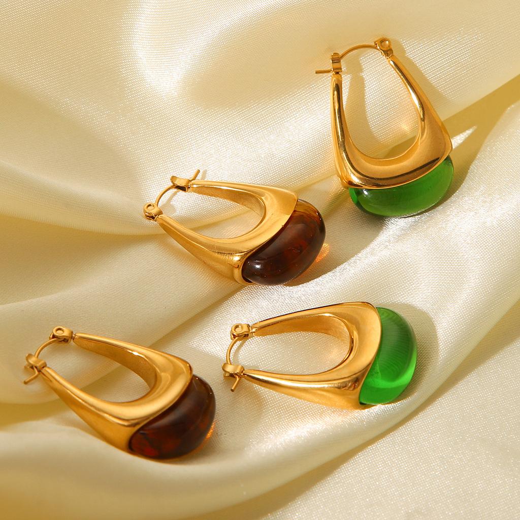 Maillard French Retro Titanium Steel Earrings, Teardrop Ear Buckles, Niche Design, Fashionable Versatile Stainless Steel Jewelry