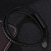 Dual-Strand Black Titanium Steel Clasp Bracelet with Graded Magnetic Buckle - Japanese & Korean Style, Unisex, Laser Engraved.