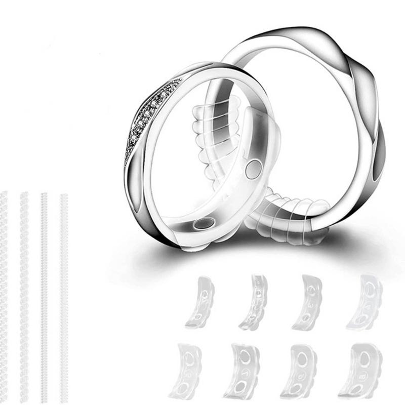 1 Set 4 Sizes Invisible Ring Size Adjuster for Loose Rings Clear Invisible Ring Resizer Jewelry Sizer Spirals Tightener