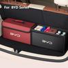Car Leather Trunk Storage Box Foldable Carbon Fiber For BYD Atto 3 Dolphin Seal Tang Song DMI Organizer Bag Interior Accessories