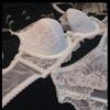 Ladies Summer Violet Lingerie French Thin Cup Push Up Bra Set Sexy Lace Flowers Embroidery Women Underwear Bra Briefs Set