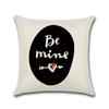 Creative Couple Cushion Cover Cotton Linen Throw Pillow Case For Sofa Lovers Valentine'S Day Decorative Pillowcase Cushion Cover