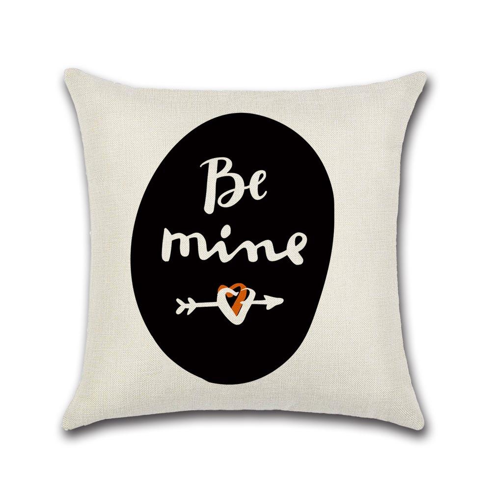 Creative Couple Cushion Cover Cotton Linen Throw Pillow Case For Sofa Lovers Valentine'S Day Decorative Pillowcase Cushion Cover