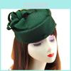 Cappello a Cilindro Monocolore alla Moda con Decorazione Floreale e Design a Rete per Donna