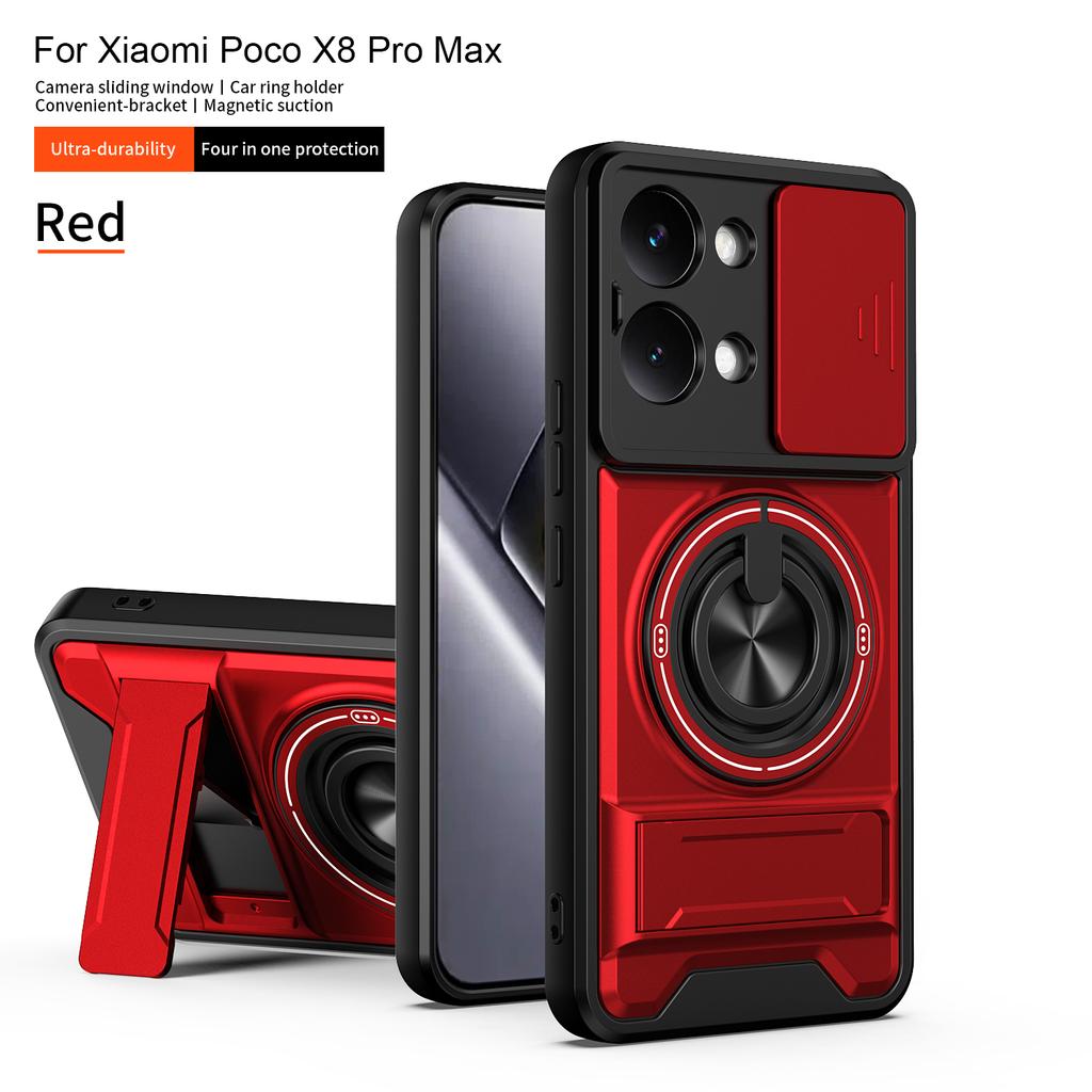 For Mi Poco X8 Pro Max Case Shockproof Slide Lens Armor Cover Csee For Mi Poco X6 X7 X8 Pro