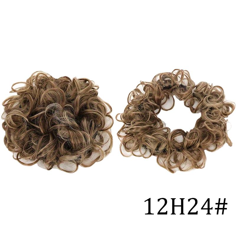 Fluffy caterpillar style curly hair bun wig ladies' hair bun wig easy to wear suitable for all hair types and face shapes