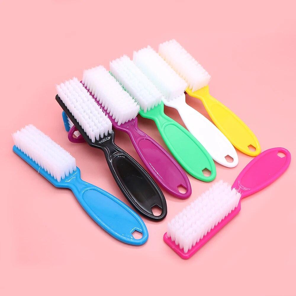 

4/6/12 Pcs Color Nail Brush Cleaning Brush Plastic Handle Grip Multifunctional Brush Clean Scrubbing Pedicure For Toes Manicure