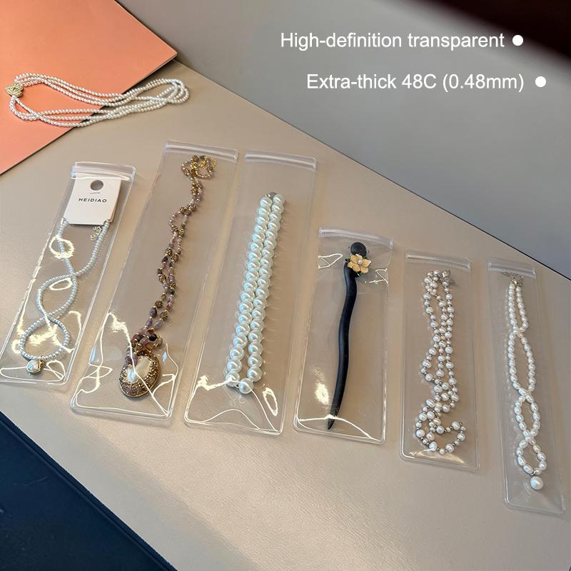 10/20 ks Průhledné PVC sáčky na šperky Taštičky Antioxidační úložný sáček Na náušnice Náhrdelník Náramek Display Balicí sáček