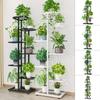 4/5/6 Tier Iron Metal Plant Stand Flower Pot Rack Outdoor Indoor Display Shelf Holder Home Decor Balcony Flower Pot Storage Rack