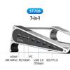 Aluminum Alloy Laptop Docking Station Stand with Heat Dissipation - 7-in-1 Computer Holder.