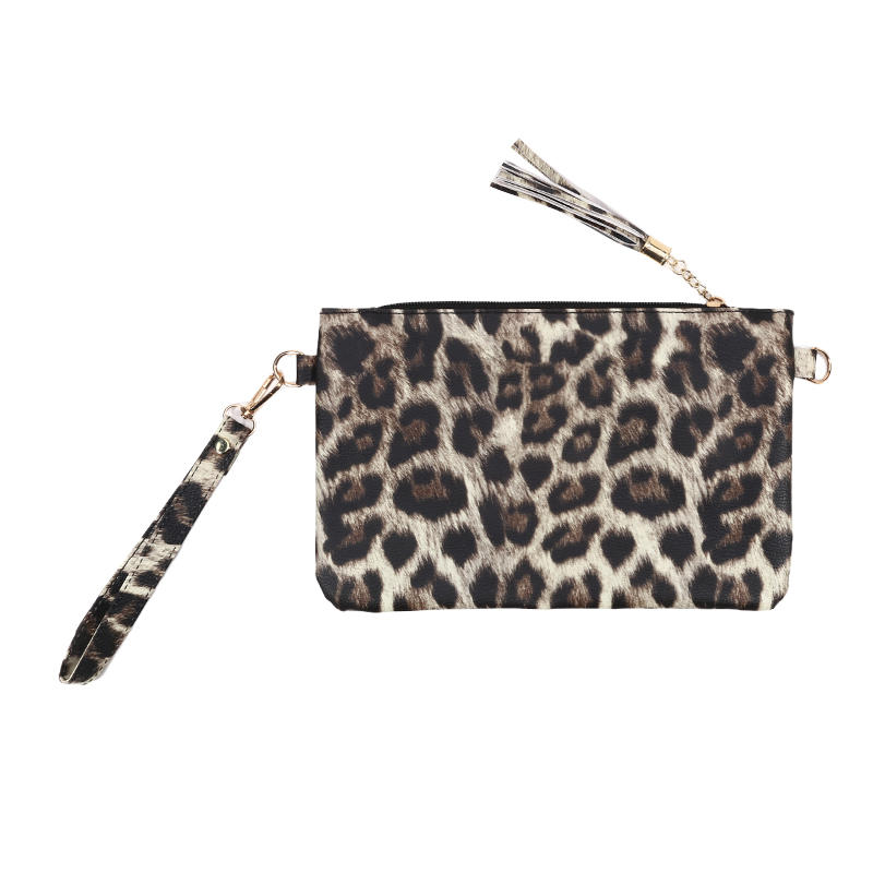 Women Clutch Bag Leopard Print Long Wallets Female Fashion Design PU Leather Wallet Messenger Bag Ladies Elegant Handbag Change Key Case