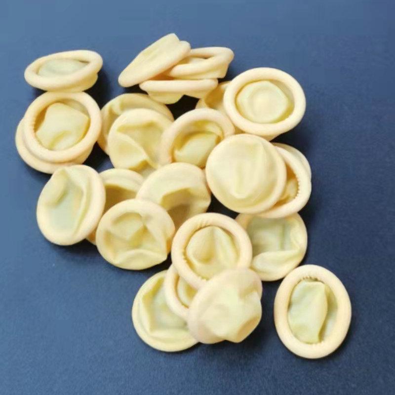 Disposable Beige Latex Finger Cots - Powder-Free, Anti-Static for Beauty & Tattoo Use
