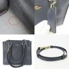 Used COACH Handbag Crosby Carryall F14928 leather Navy 2WAYShoulder