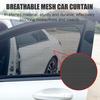 1 Pair Car Rear Window Sunshade UV Protect Shield Mesh Prevent Mosquito Sunshine Privacy Protection Elastic Folding Curtain