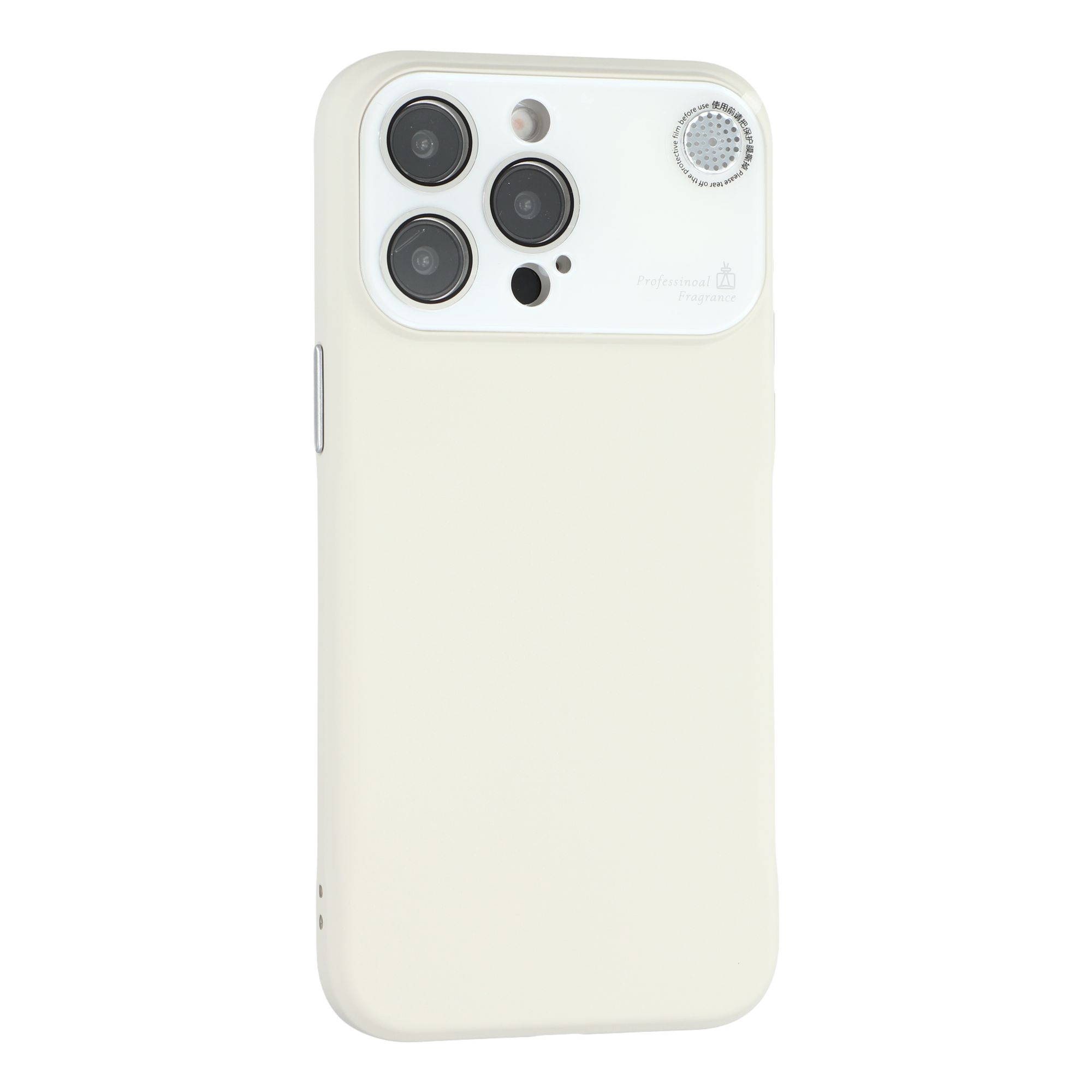 

For iPhone 13 Pro Case Large Camera Window Liquid Silicone Aromatherapy Phone Cover White