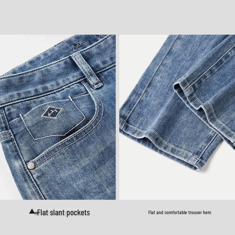 HLA Men's Mid-Rise Straight Fit Stretch Jeans