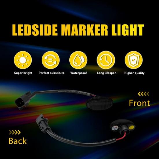 LED Side Marker Lights For 2010-13 2014 Ford F-150 Raptor Front Rear Smoked EXV