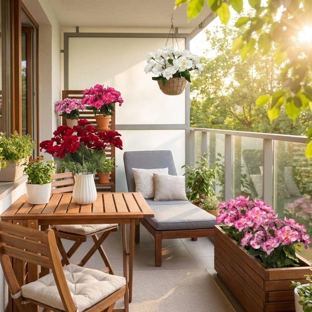 UV Protection Silk Begonia Flower Floral Arrangement Fake Flower Faux Plants  Office Decoration