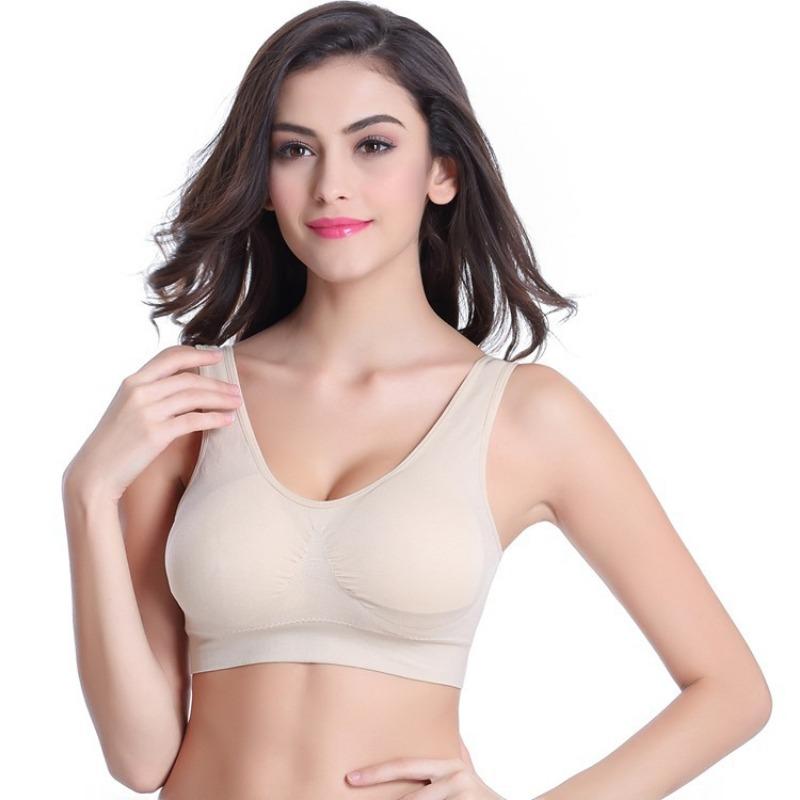 Plus Size Tank Style Push Up Sports Bra For Running Yoga With Removable Pads
