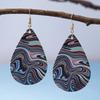 Trendy European & American Colorful Oil Painting Water Drop Earrings: Bold, Stylish Design for Women’s Everyday Wear & Parties.