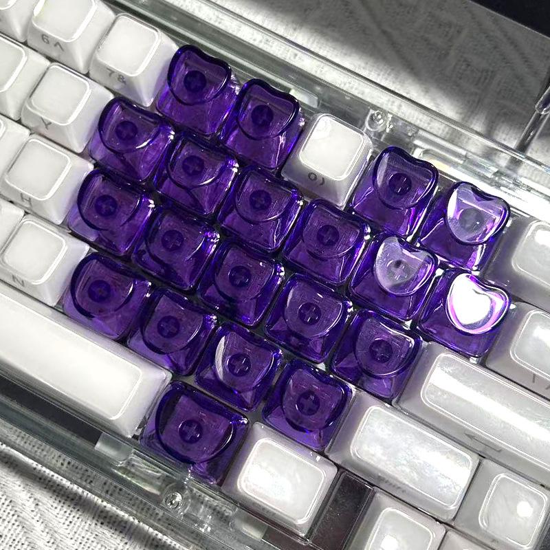 

Heart-Shaped OEM Translucent Keycaps, 21 Keys, Compatible with Wooting Bee DIY