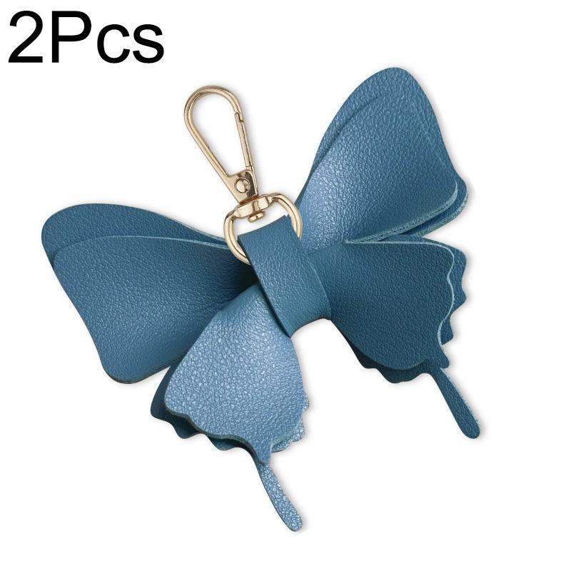 1pc Leather Creative Keychains Colorful Backpack Decoration Exquisite Key Ring Bag Charm Butterfly Pendant