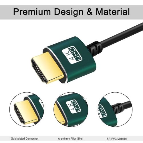 Thsucords Thin & Soft Mini HDMI to HDMI Cable 3M. Ultra Slim & Flexible Mini HDMI Cable 3D/4K@60Hz/18gbps/2160P/1080P Eligible Billing Available