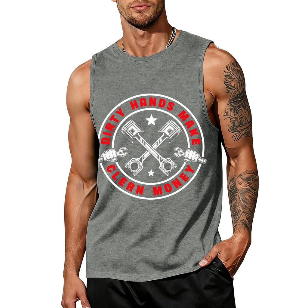 Men Sleeveless Tank Top Casual Muscle Shirt Labor Day Graphic Print Cotton Blend Lightweight Workout Gym Apparel