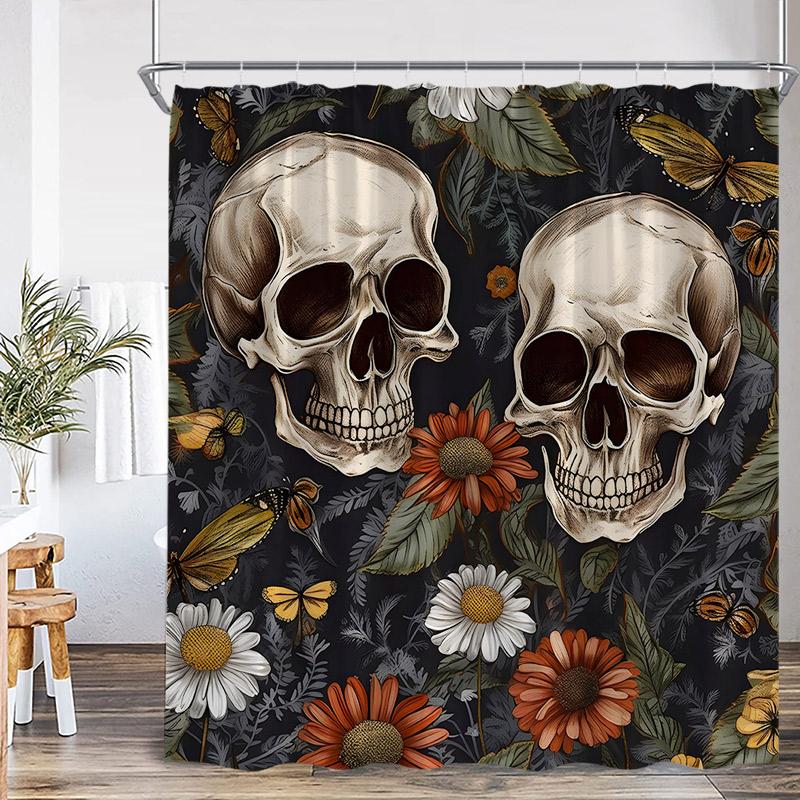 

Ужас Хэллоуин Занавески для душа Тыква Скелет Черный ворон Кот Замок Череп Набор занавесок для ванны Домашний декор для ванной комнаты с крючками 90x180cm-35x70in