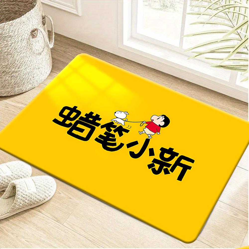 Crayon Shin-chan Family Funny Scene Print Non-Slip Floor Mat, Soft Washable Doormat for Bedroom Living Room Bathroom, Cartoon An