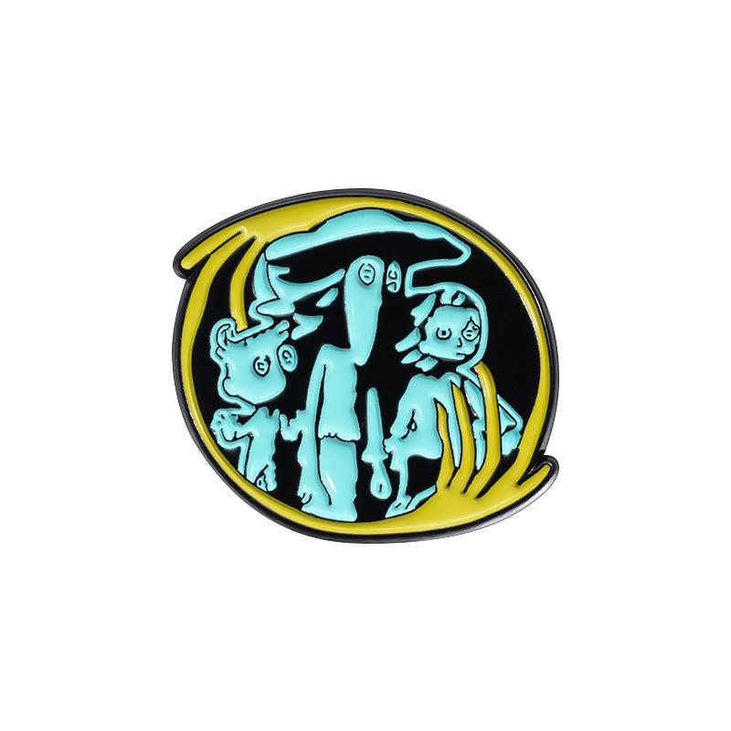 Fun Creative And Cartoon Character Brooch With Keychain Necklace In Durable Alloy Style