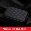 Leather Car Center Console Armrest Box Cushion Mat Pad Cover Black Accessory 1Pc