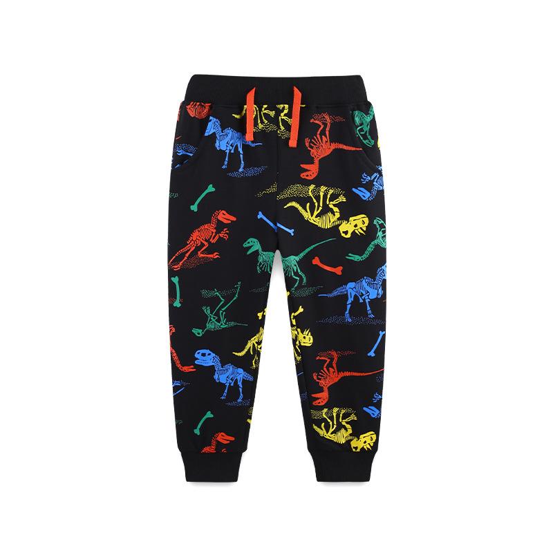 Autumn Cartoon Dinosaur Kids Joggers - European & American Style Fashionable Sports Pants for Boys 4Y