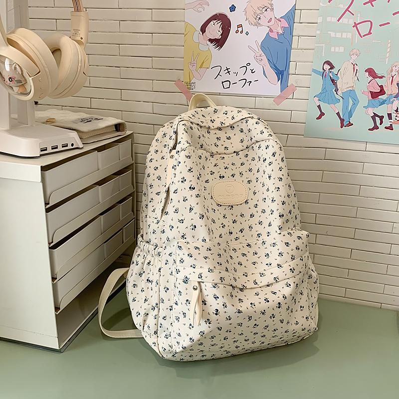 College-Stil Studenten-Schultasche Mädchen Rucksack mit Blumendruck