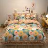 Korean Style Bed Skirt Four-piece Set Pure Cotton Edge Bed Sheet Thickened Plant Cashmere Brushed Skin-friendly Bedding