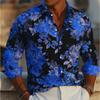 Herren Hemden mit Blumendruck Langarm Lässiger Cardigan Neue Knöpfe Urlaubsmode Hemden