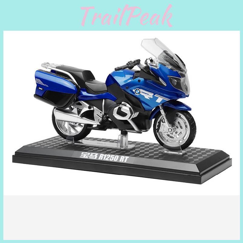 Simulation Alloy Blue Motorcycle Model Toy For Collection And Display