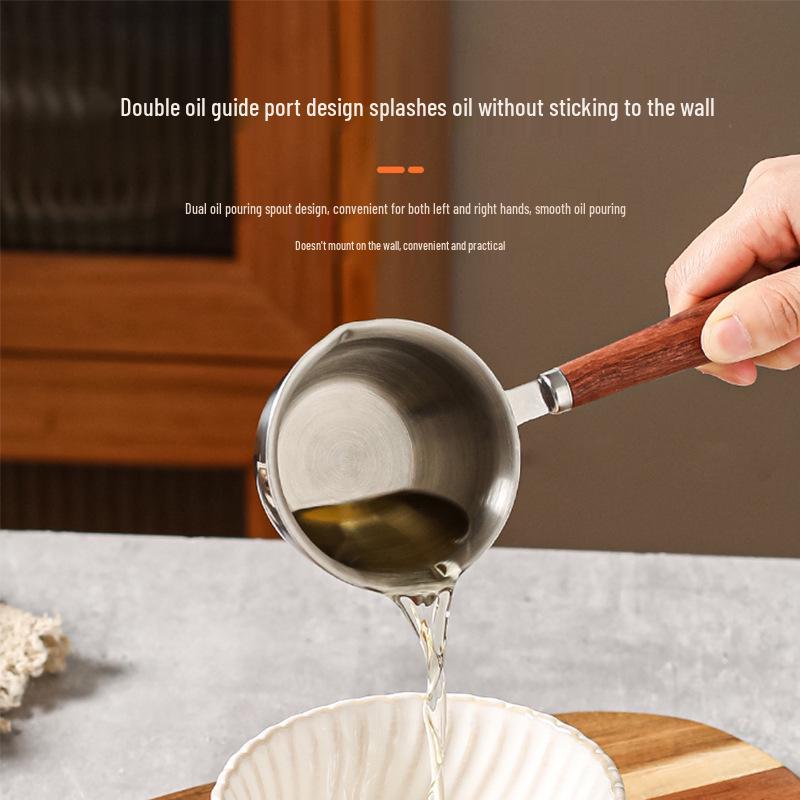 304 Stainless Steel Anti-Splash Oil Pot - Mini Kitchen Oil Pouring Pot for Hot Oils