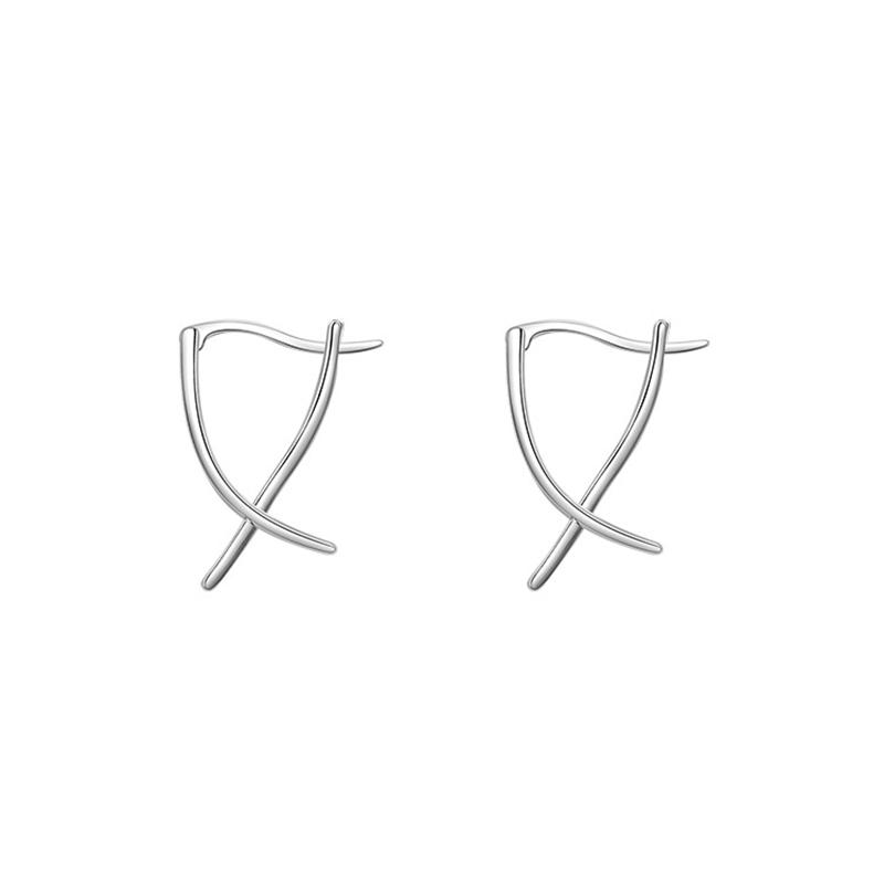 925 Silver Geometric Shape Stud Earrings Charm Personality Woman Earrings Birthday Gift for Friends Exquisite Jewelry