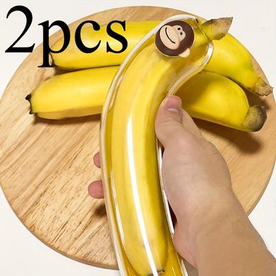 Banana Keeper Case - Rectangular Plastic Container with Flip-Top Lid, Reusable & Washable, Fruit Storage & Protector for Picnics, Outdoor and Travel