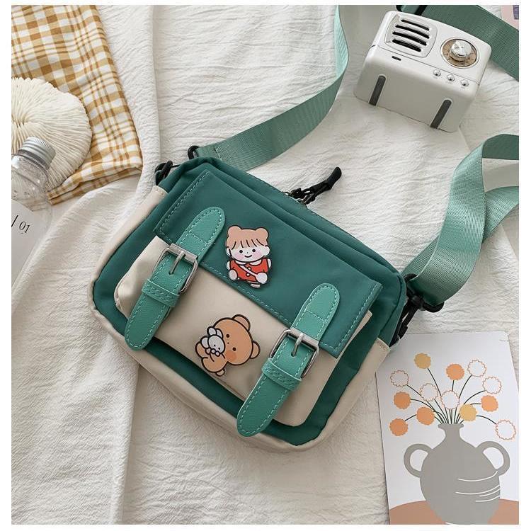 Koreansk lerret liten veske - Søt Harajuku-stil crossbody for jenter og studenter