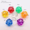 20-Sided Transparent Dice Charm Set: Solid Color, Multifunctional Accessories for Keychains, Earrings, and DIY Projects